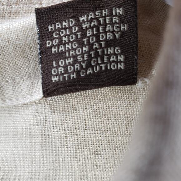 Neiman Marcus Men's Beige 100%Linen Button Down Short Sleeve Shirt Size XXL - Picture 8 of 13